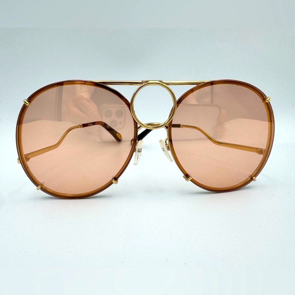 CHLOÉ VICKY INTERCHANGEABLE LENSES AVIATOR SUNGLASSES - Picture 6 of 15
